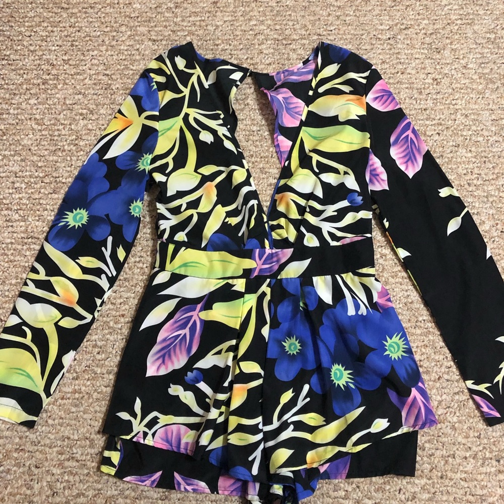 Open back jungle romper